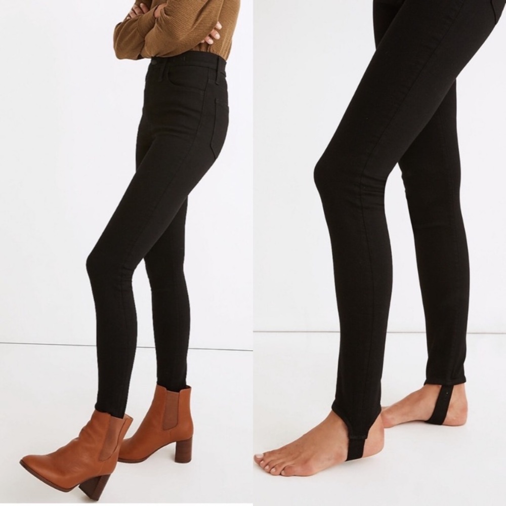 Madewell Stirrup 11” High-Rise Roadtripper Supersoft Skinny Jeans Black